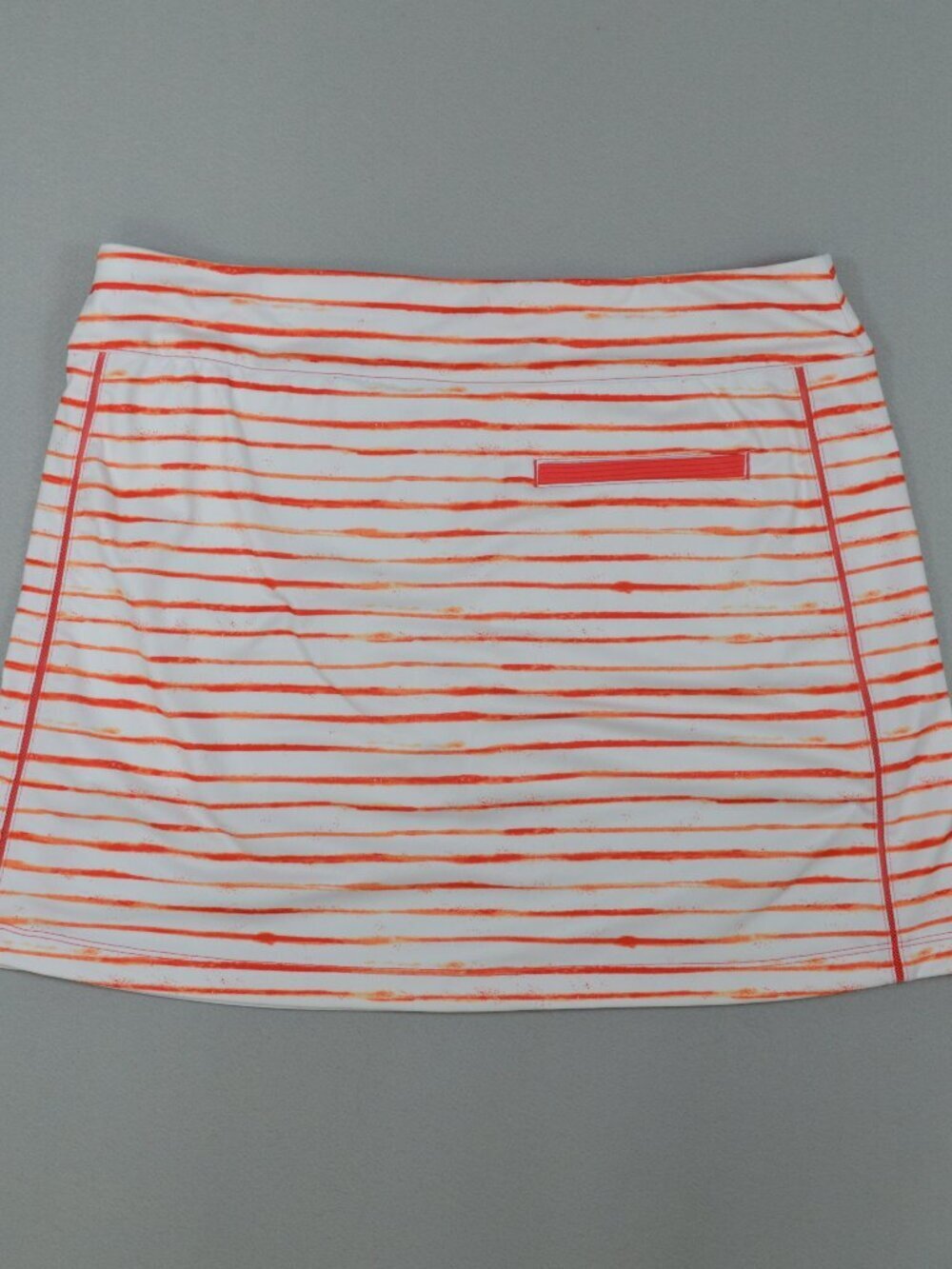 🍊⛳ Coral Bay Golf Skort Striped Orange White Skirt Shorts L - Picture 6 of 11